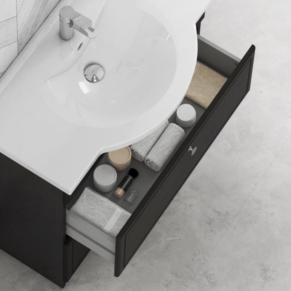 Meuble De Salle De Bains L 120 X H 80 2 X P 35 Cm Gris Galice Leroy Merlin