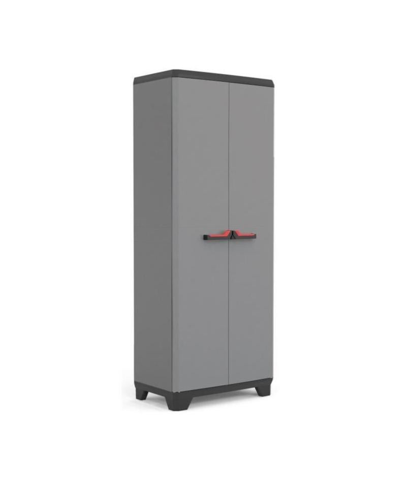 Keter Armoire Haute Stilo Gris Noir Et Rouge 68 X 39 X 173 Cm Leroy Merlin