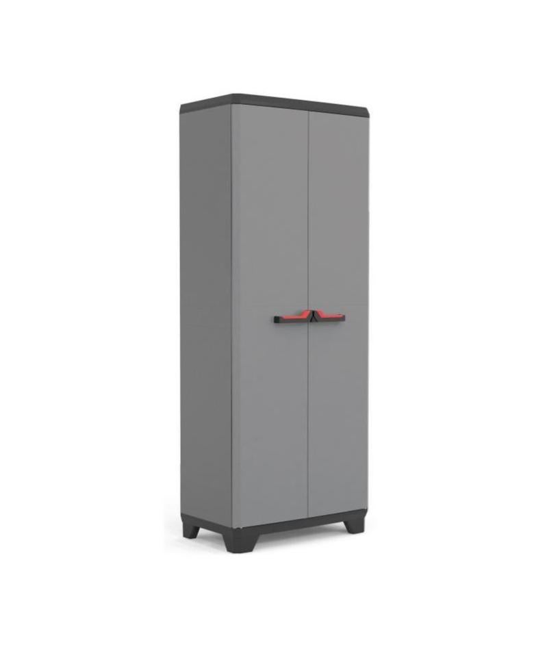 Keter Armoire Utilitaire Stilo Gris Noir Et Rouge 68 X 39 X 173 Cm Leroy Merlin