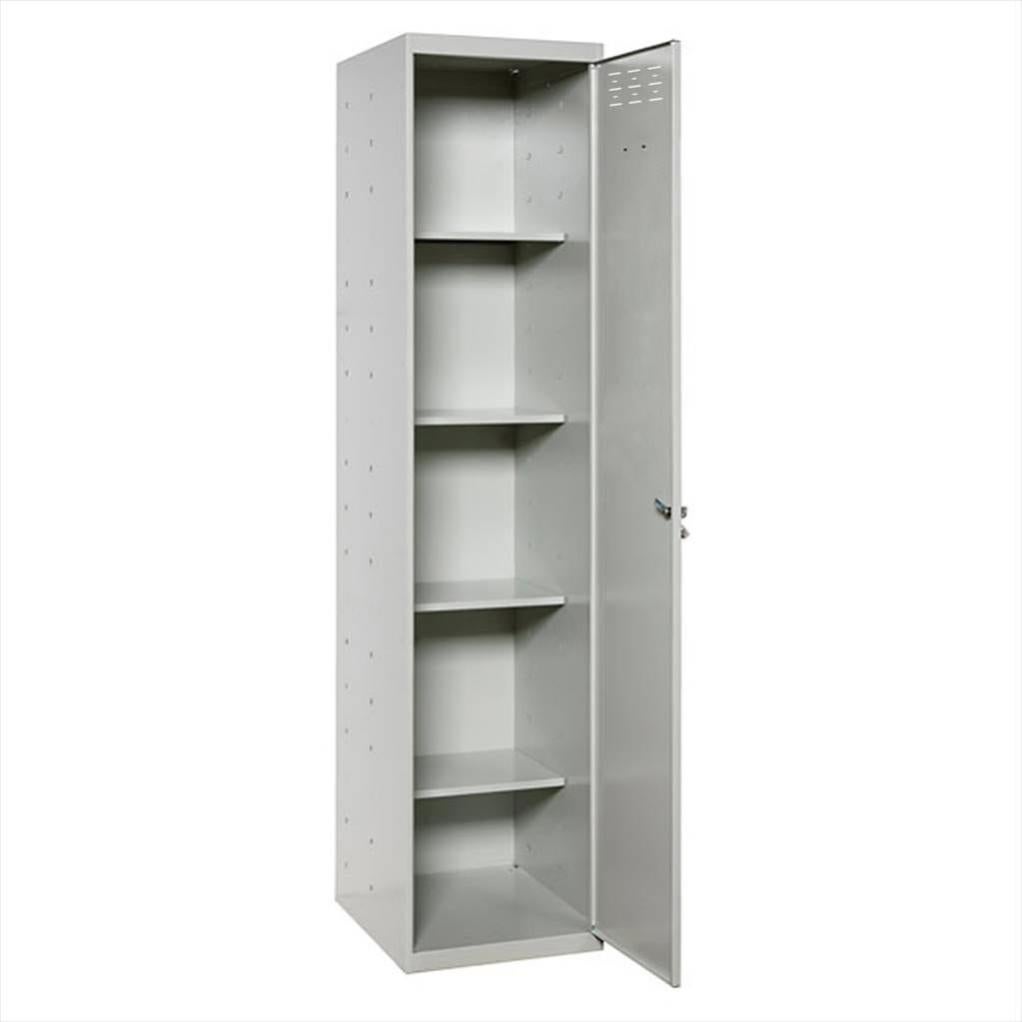 Armoire 1 colonne acier 4 étagères SIMONLOCKER gris l.40 x H.180 x P.40