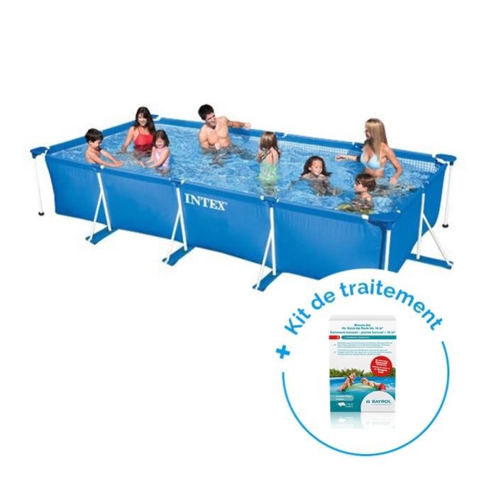 Piscine Tubulaire Intex Leroy Merlin - Pack Piscine Tubulaire Intex Metalframe Junior 4 50 X 2 20 X 0 84 M Traitement Pour Piscines 10 M Leroy Merlin