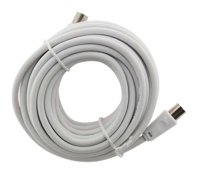 Prolongateur Tv 5m Mâle/mâle Ø9.5mm + 1 Adaptateur F/f Blanc | Leroy Merlin