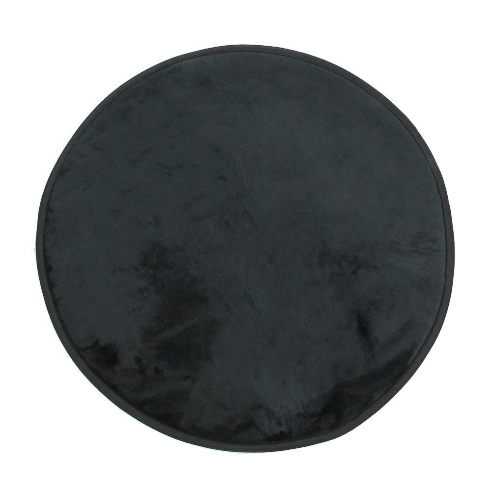 Flanelle Tapis Rond Extra Doux Noir Diam 70 Leroy Merlin