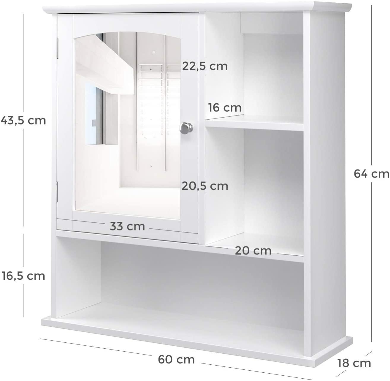 Placard Salle De Bain Mural Placard Meuble De Salle De Bain Armoire À Pharmacie Mural Miroir Blanc