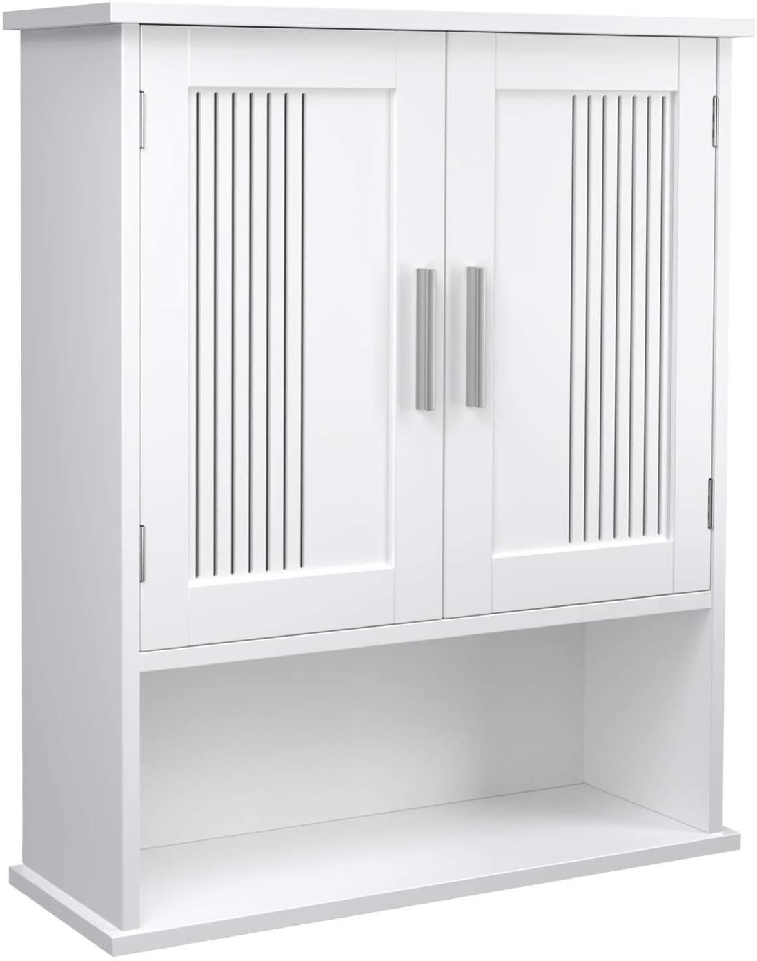 Meuble Mural De Rangement Suspendu Pour Salle De Bains Armoire A Pharmacie Placard 2 Portes Blanc 12 0000813 Leroy Merlin