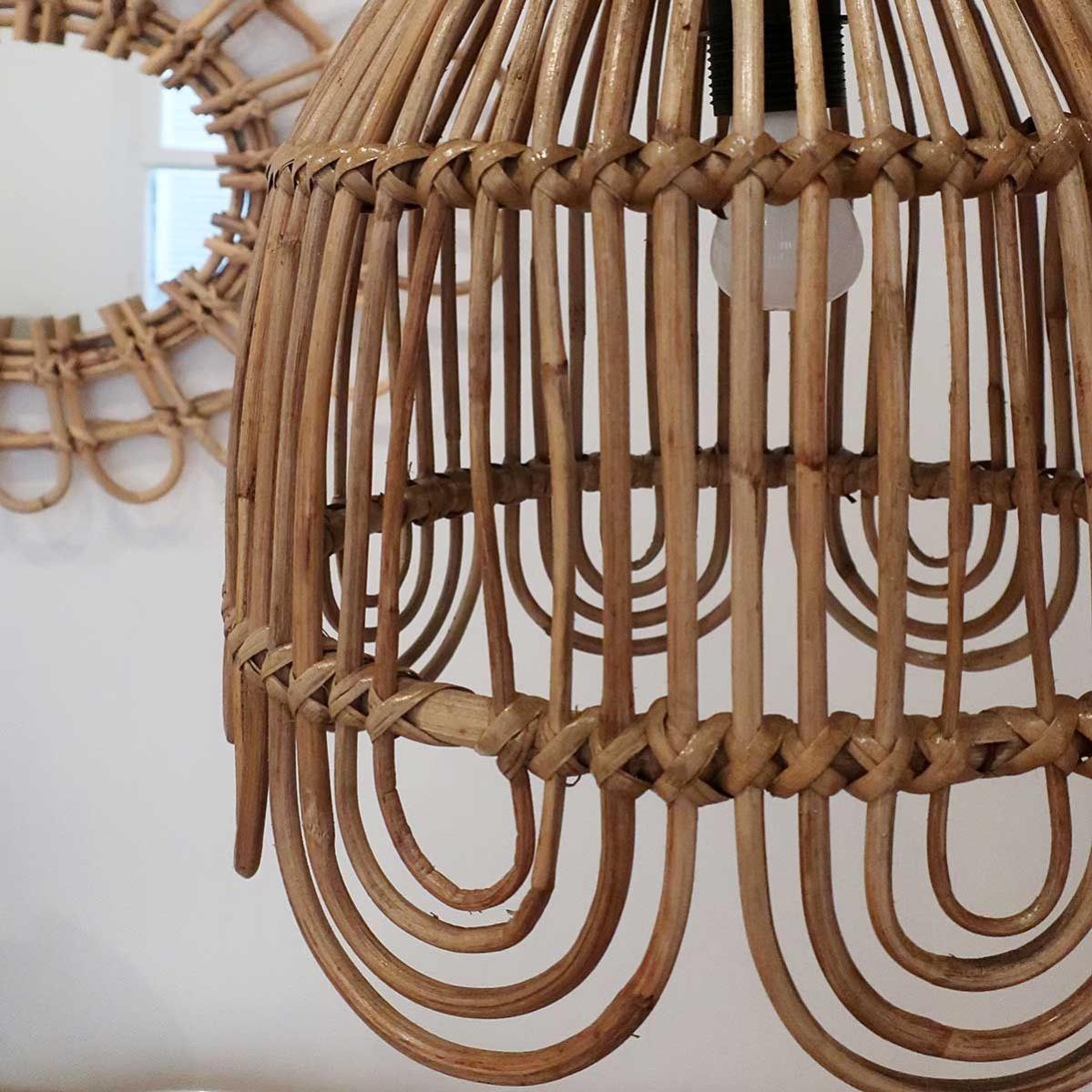 Suspension Vintage En Rotin Naturel non l ctrifi e Moka Casatera 