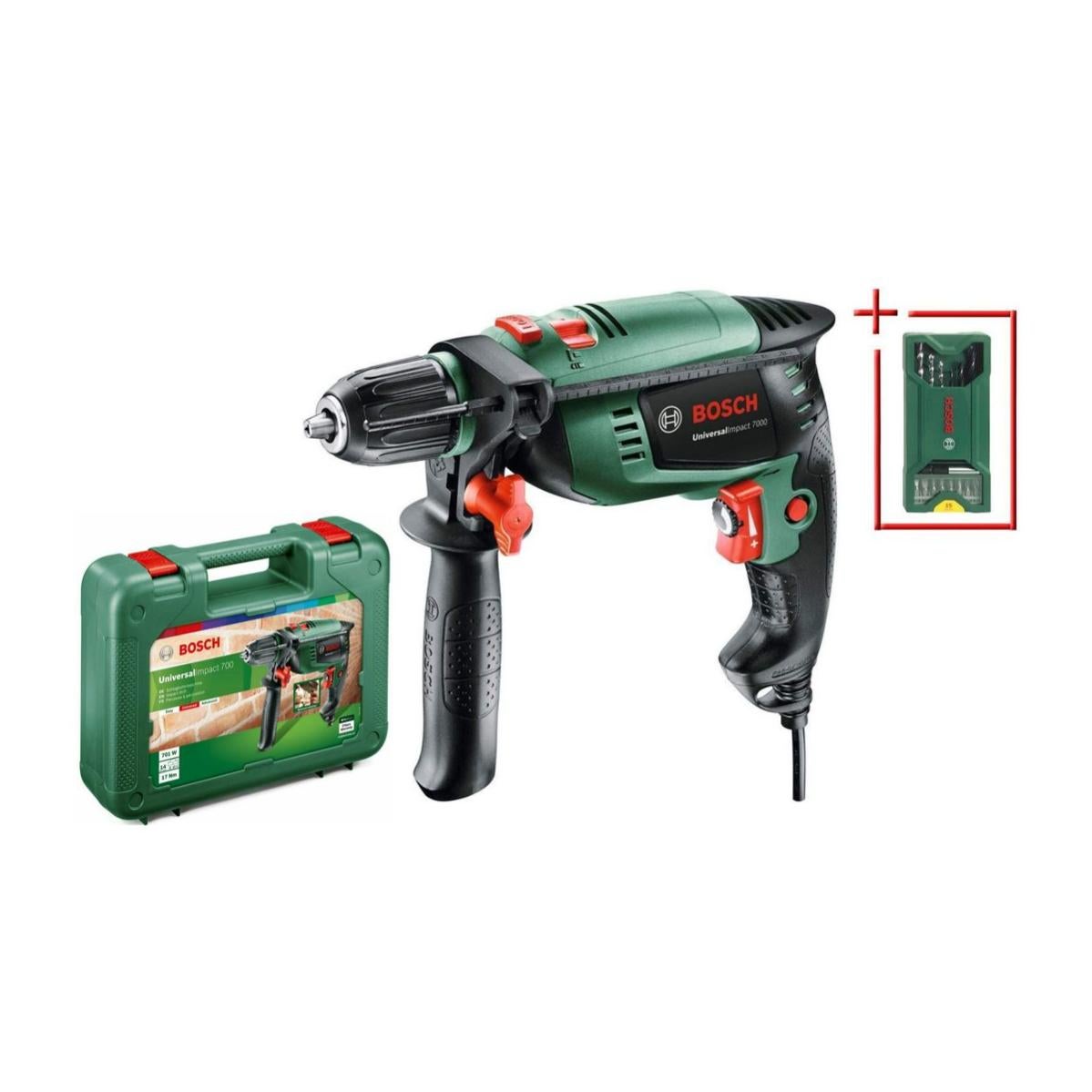 Perceuse A Percussion Bosch Universal Impact 700 Coffret Accessoires Percage Et Vissage Mallette Bosch Leroy Merlin
