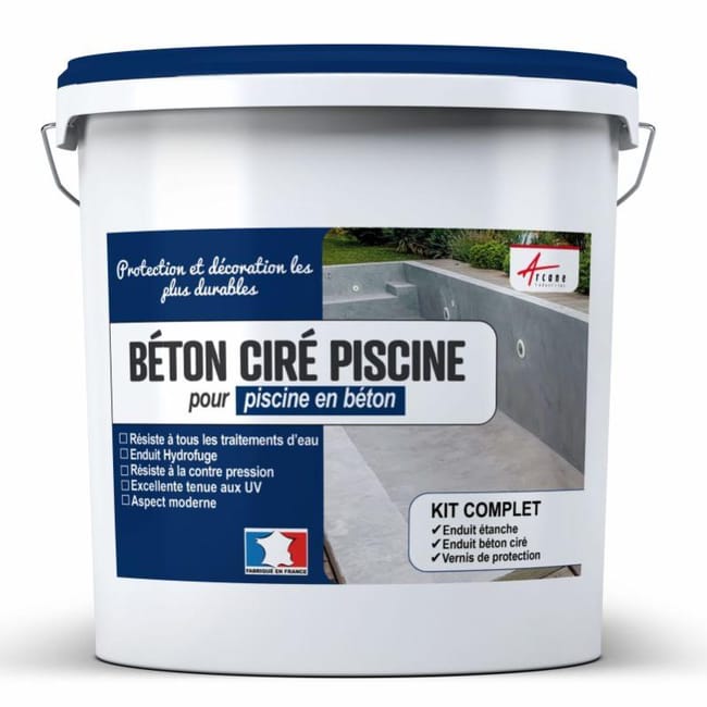 Kit Beton Cire Piscine Beton Renovation Et Etancheite Lin Beige Kit De 16m Arcane Industries Leroy Merlin