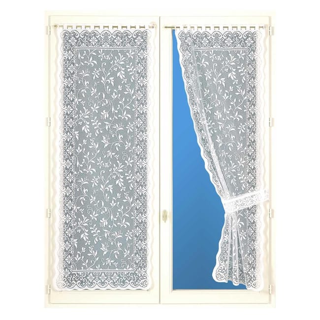 Paire De Rideaux "bonne-femme" Avec 2 Embrasses - Blanc ...