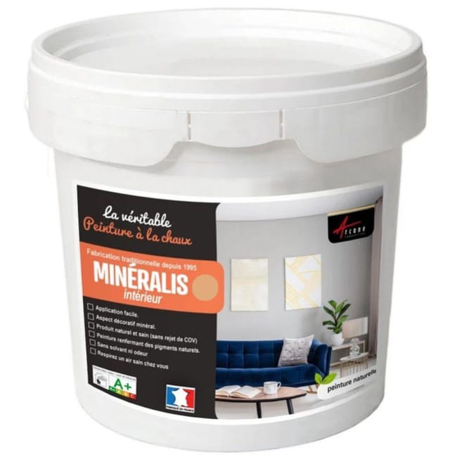 Peinture A La Chaux Naturelle Et Saine - Nuances Minerales Chaux - Sesame -  Saumon - 30 M² - 5 Kg | Leroy Merlin