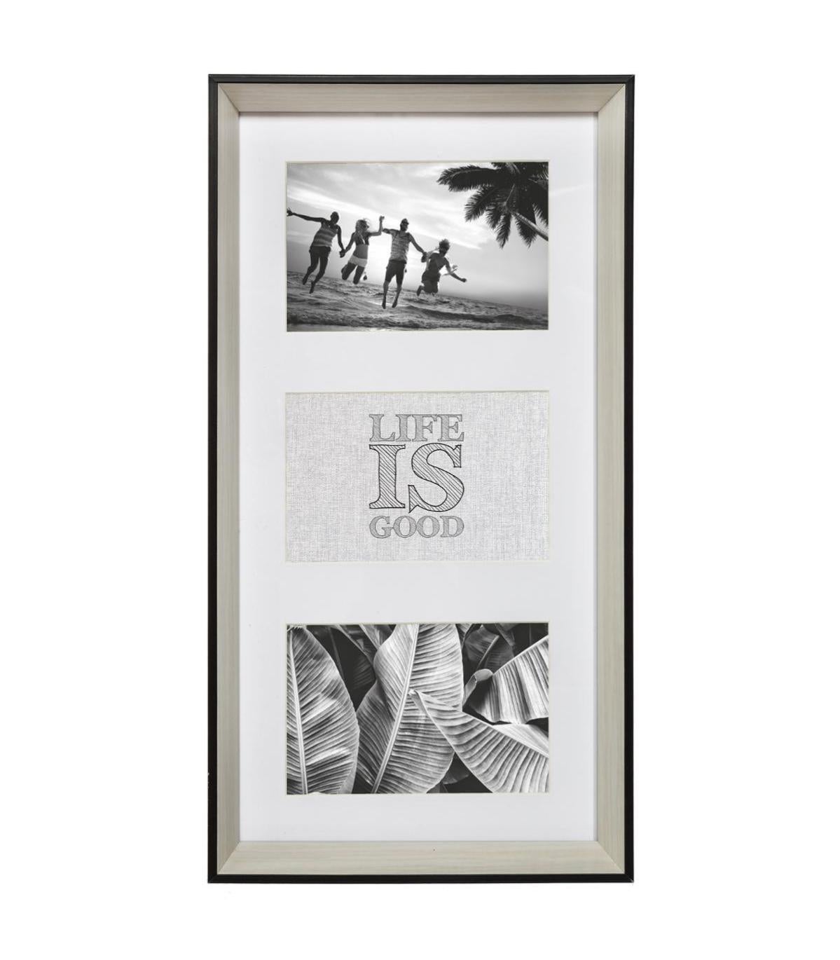 Cadre Pele Mele Multivues 3 Photos En Bois Et Verre 22 X 42 Cm Leroy Merlin