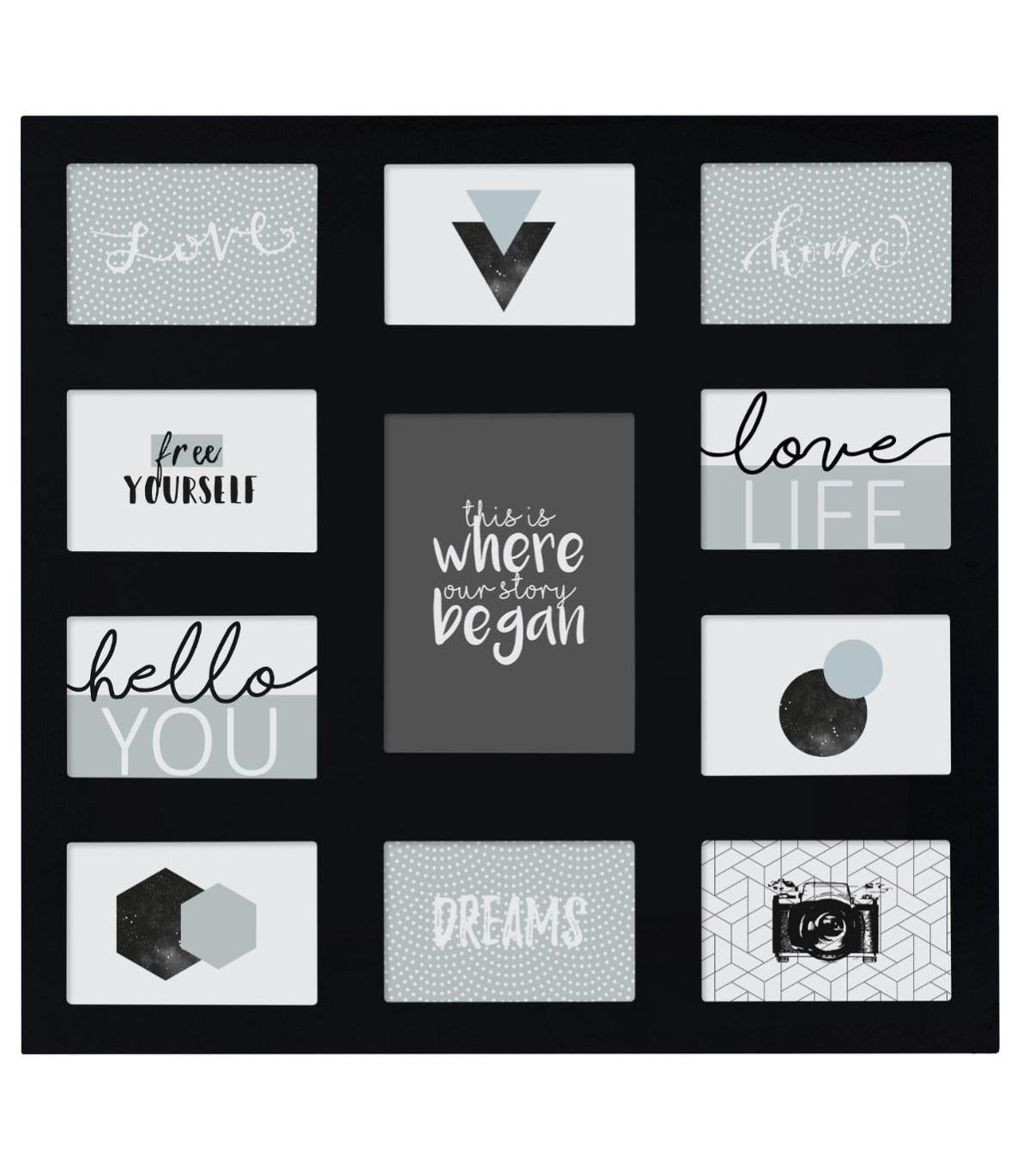 Cadre Pele Mele Multivues 11 Photos En Bois 55 X 53 Cm Leroy Merlin