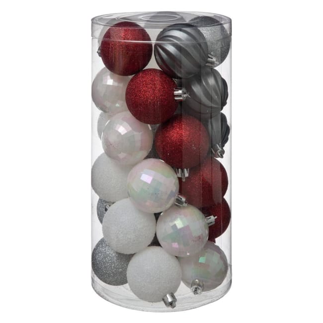 Boule De Noel M&m Boules De Noel 60 Mm X30 Rouge Gris Et Blanc Leroy Merlin Boule De Noel M&m Boules De Noel 60 Mm X30 Rouge Gris Et Blanc Leroy Merlin