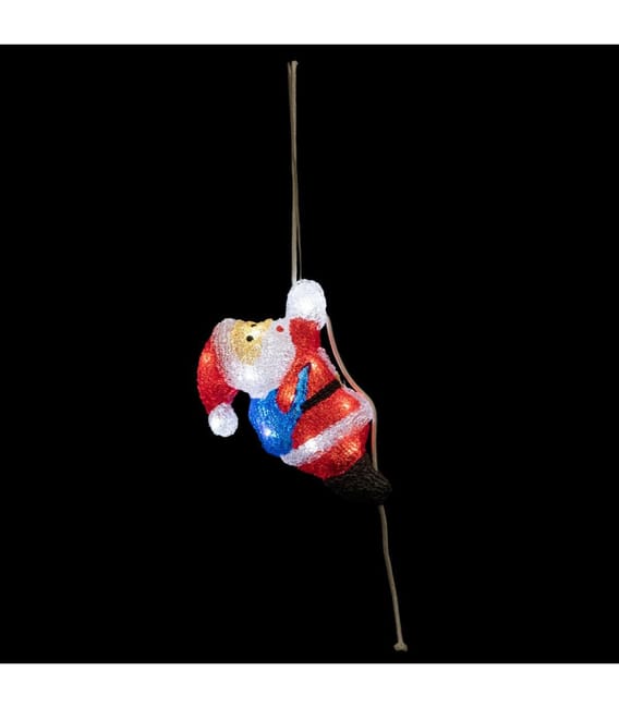 Decoration Lumineuse Pere Noel Grimpeur 20 Led Blanc H 23 Cm Leroy Merlin