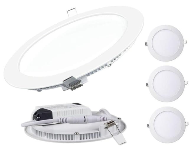 Lot De 3 Spot Encastrable Led Downlight Panel Extra Plat 12w Blanc Froid 6000k Leroy Merlin