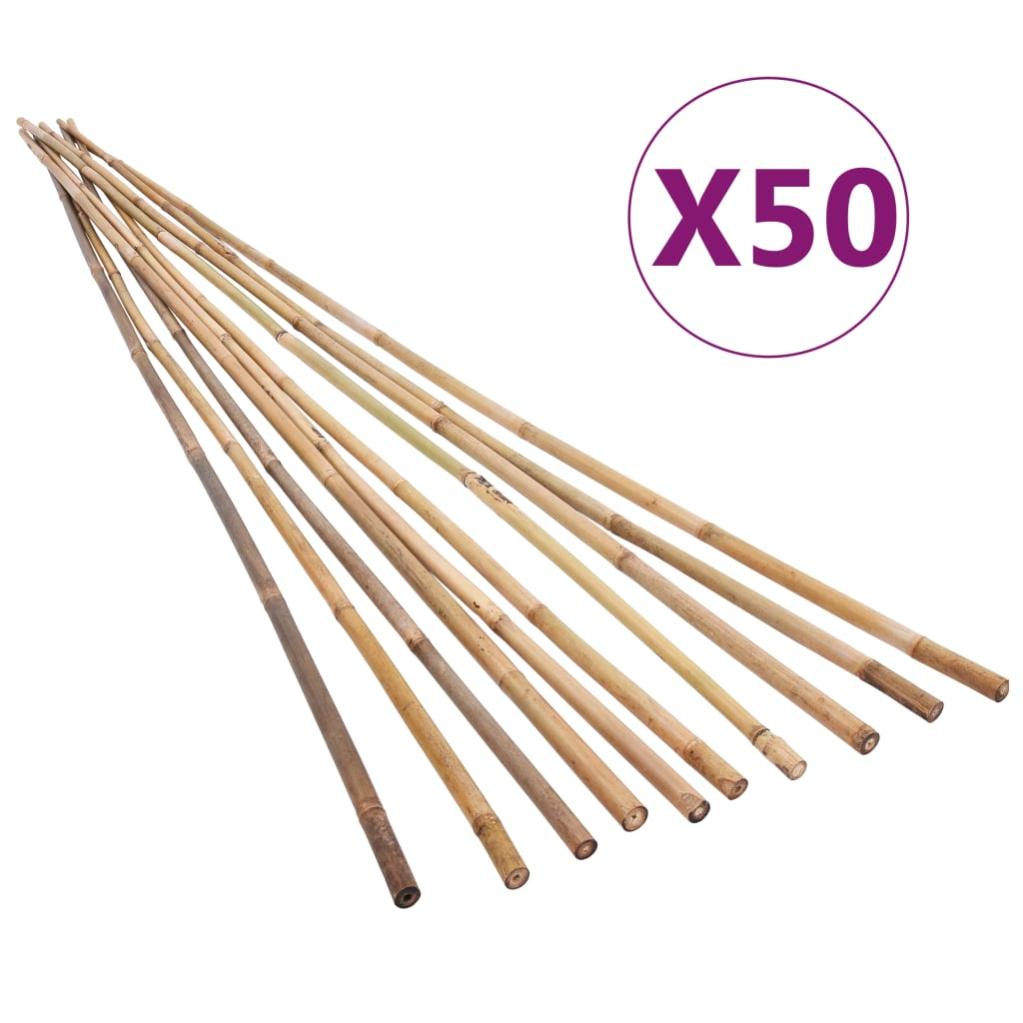  Piquets  De Jardin Bambou  50 Pcs 150 Cm Vidaxl Leroy Merlin