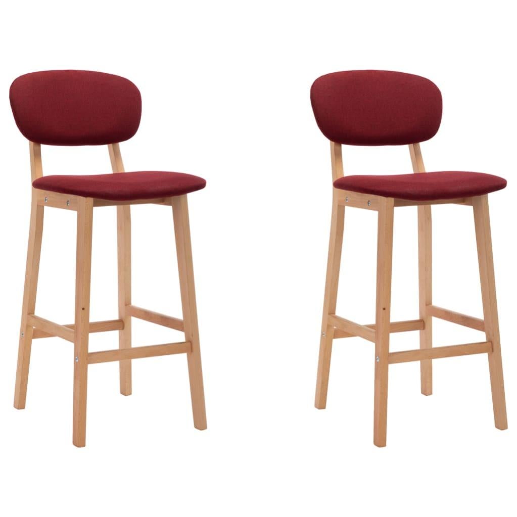 Tabourets De Bar 2 Pcs Rouge Bordeaux Tissu Vidaxl Leroy Merlin