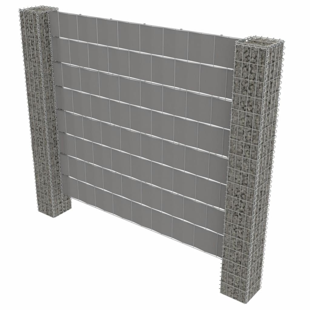 Cl ture De Gabion Et 2 Poteaux Acier Galvanis   Et Pvc  