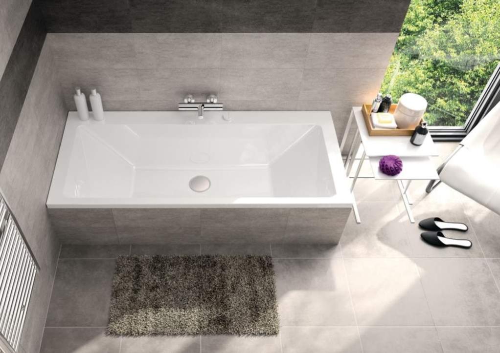 Baignoire Rectangulaire Alterna Duo Plenitude 3 180 X 80 Cm Acrylique