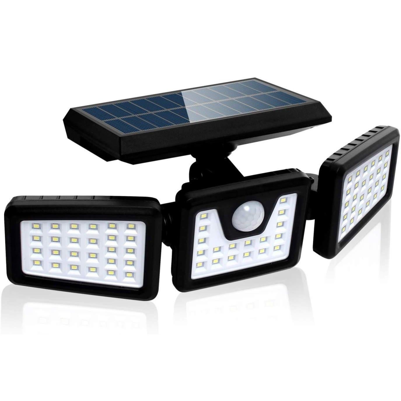 Spot Solaire 3 Têtes Noir Éclairage Puissant Led Blanc Falcon H9,3cm Avec Détecteur De Mouvement Spot Solaire 3 Têtes Noir Éclairage Puissant Led Blanc Falcon H9,3cm Avec Détecteur De Mouvement