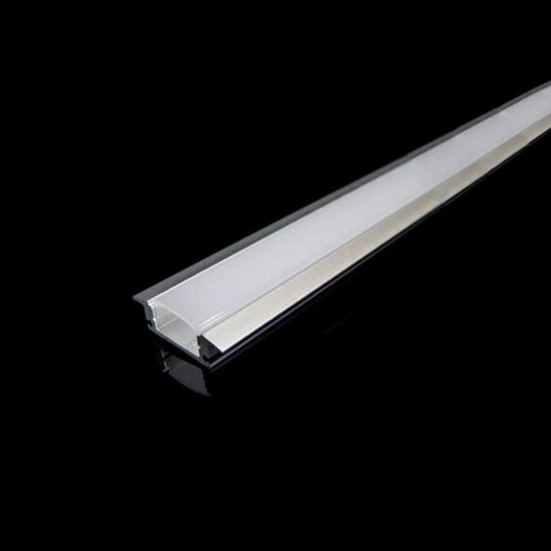 Profilé Aluminium Encastré 1m Pour Ruban Led Couvercle Blanc Opaque