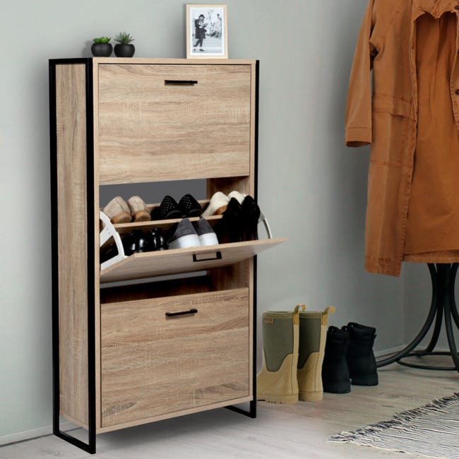 Meuble A Chaussures Luis 3 Portes Design Industriel Leroy Merlin Meuble A Chaussures Luis 3 Portes Design Industriel Leroy Merlin