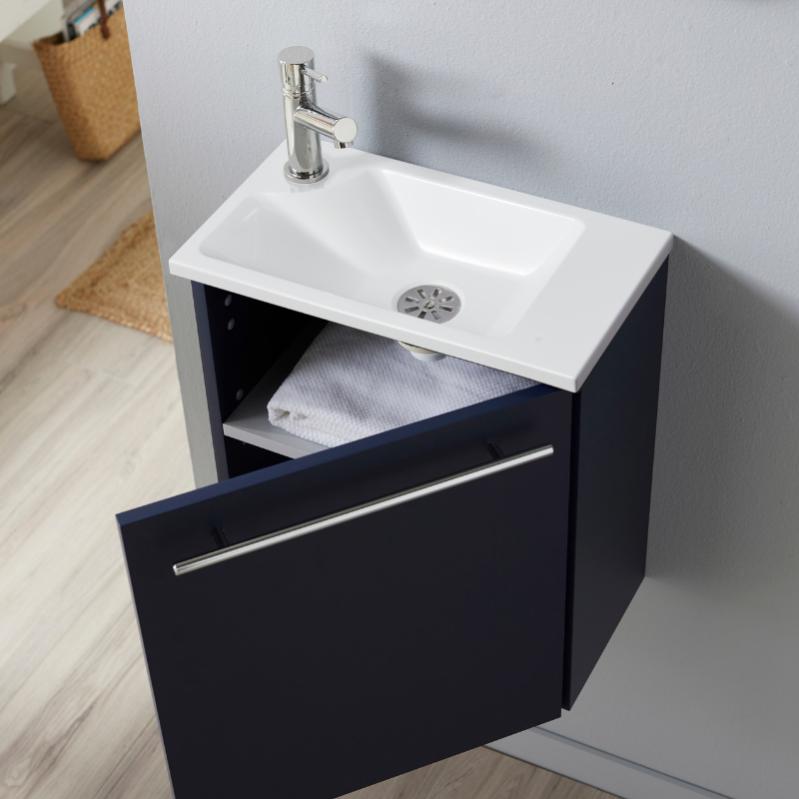 Meuble Lave mains Pour Wc  Bleu  Nuit Avec Vasque Design  