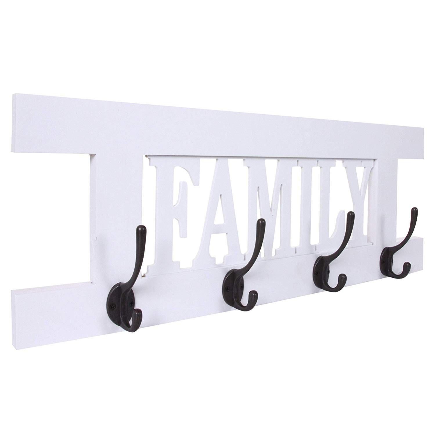 Porte Manteau Mural Patere En Bois Blanc 20 5x60x1 5 Cm Med04064 Leroy Merlin