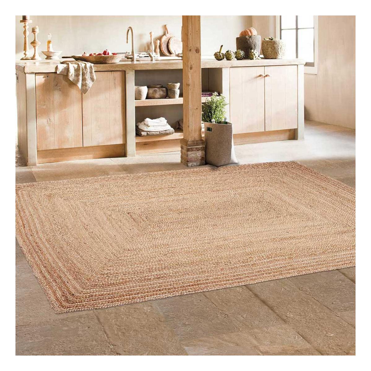 Tapis Kilim 160x230 Cm Rectangulaire Jt Jute Nature Beige ...