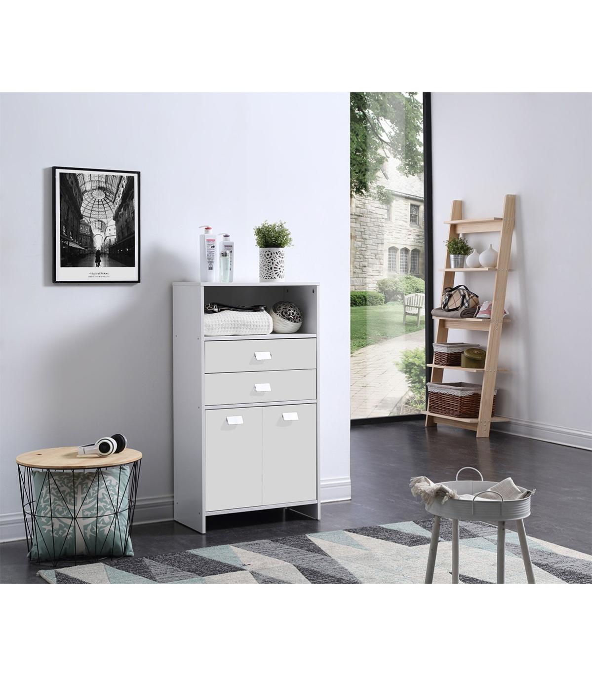 Meuble De Rangement Salle De Bain 2 Tiroirs 2 Portes Leroy Merlin