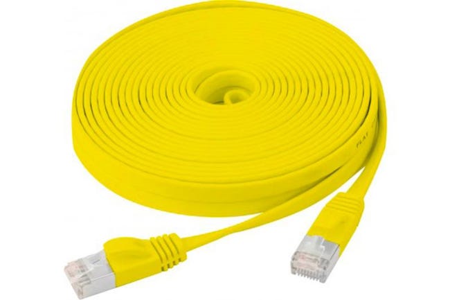 Câble Ethernet Cat 6 Plat U/ftp Sng Jaune 7.50m | Leroy Merlin câble ethernet 50m cat 7