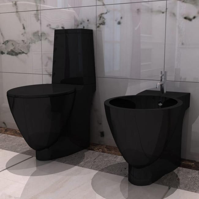 Set De Cuvette Et Bidet Ceramique Noir Vidaxl Leroy Merlin Set De Cuvette Et Bidet Ceramique Noir Vidaxl Leroy Merlin