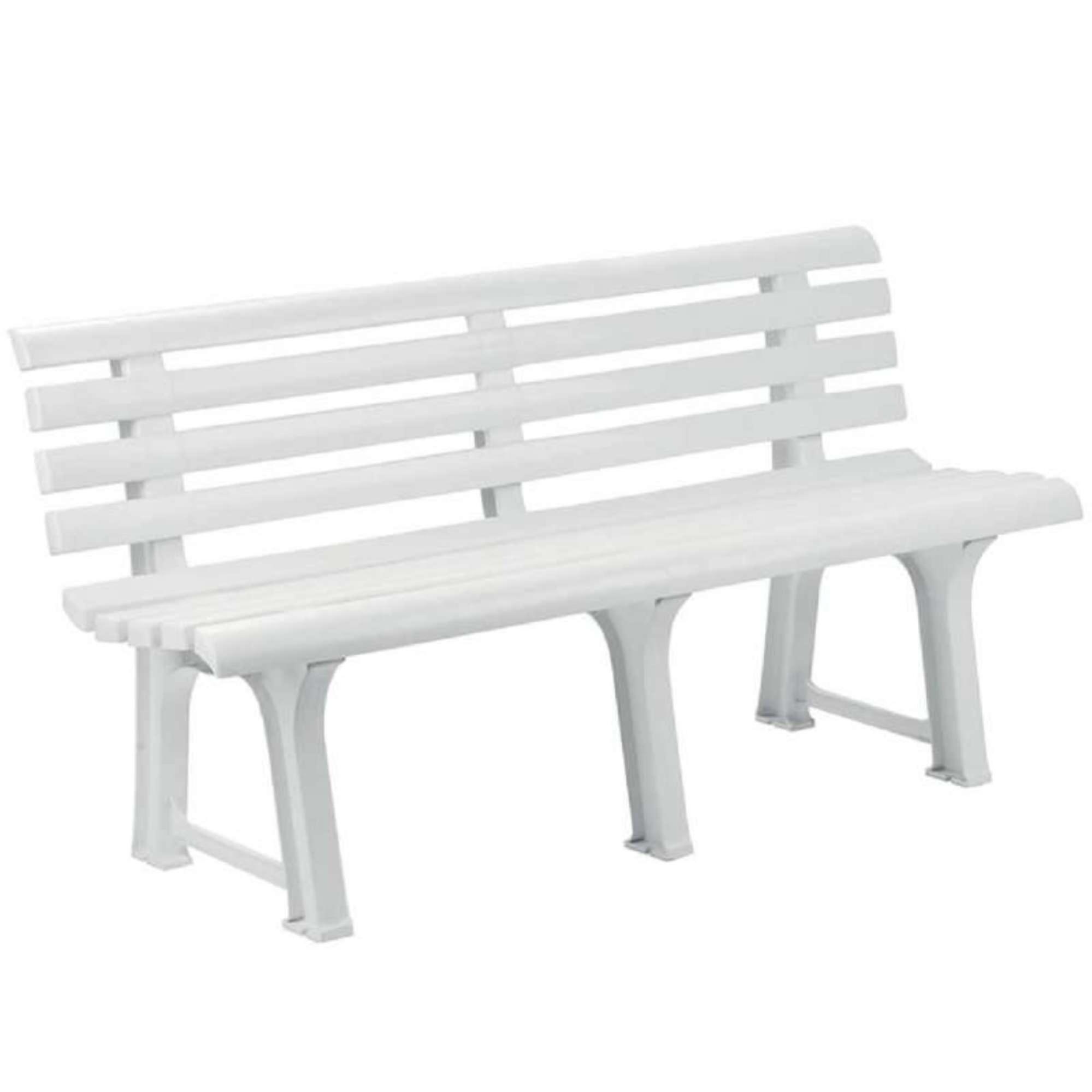 Banc De Jardin Blanc 145x49x74 Cm 5 Pieds Leroy Merlin
