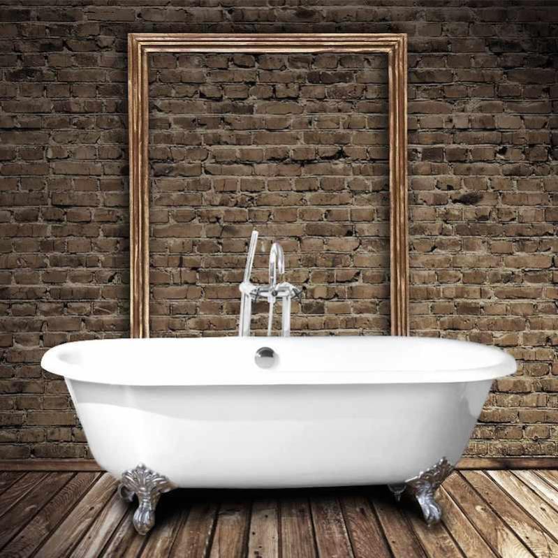 Baignoire Ancienne En Fonte Plymouth 153 Cm Blanche Pieds Chromes Leroy Merlin