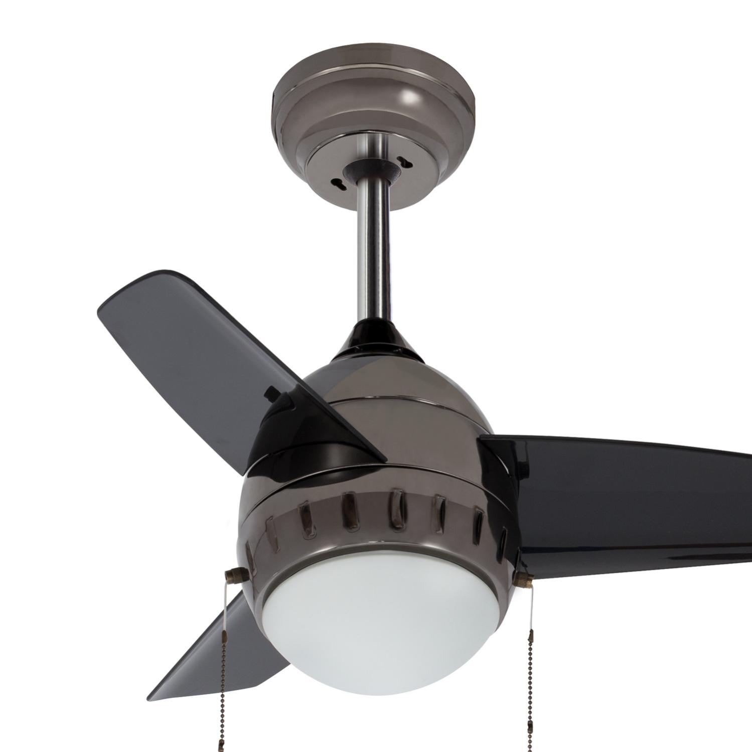  Ventilateur  De  Plafond  Led Modern 40w Noir Blanc Chaud 