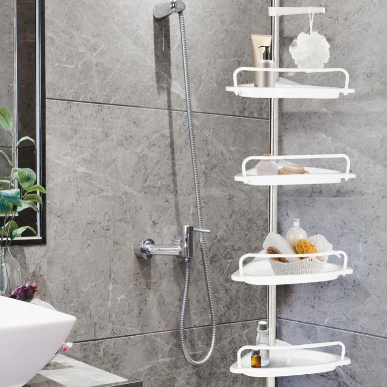 Etagere Salle De Bain Angle Etagère D'angle De Douche Télescopique Chromée Avec 4 Tablettes