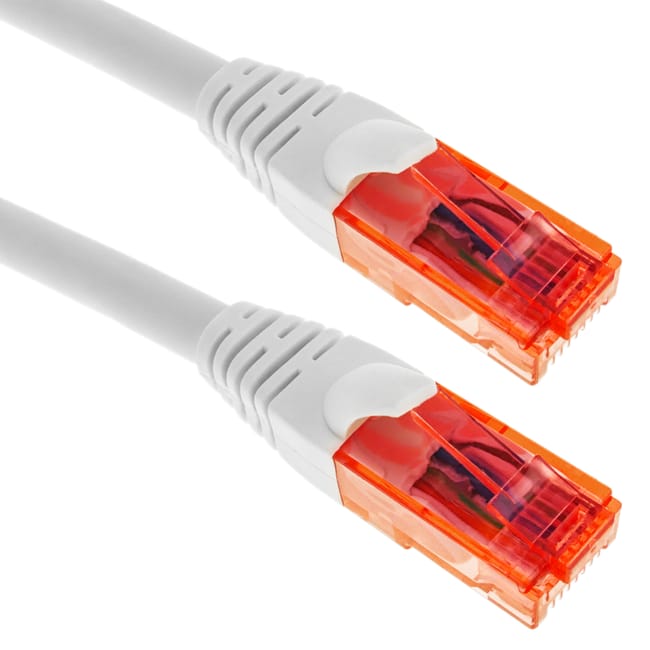 Câble Réseau Ethernet Lan Rj45 Utp 24 Awg Ultra Flexible Cat 6a Blanc 5 M Leroy Merlin