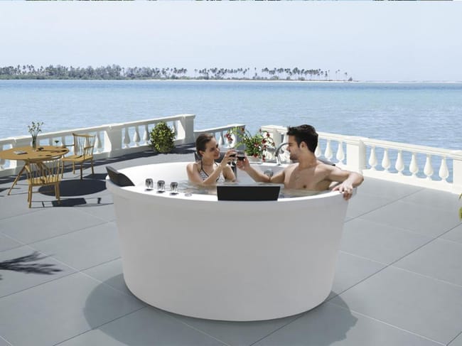 Baignoire Balneo Ronde Iowa 2 Places 183x183x83cm Leroy Merlin Baignoire Balneo Ronde Iowa 2 Places 183x183x83cm Leroy Merlin