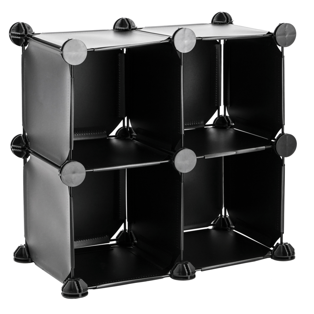 Armoire Penderie Cabinet Etagere De 4 Cubes De 17x17cm En Plastique Noir Leroy Merlin