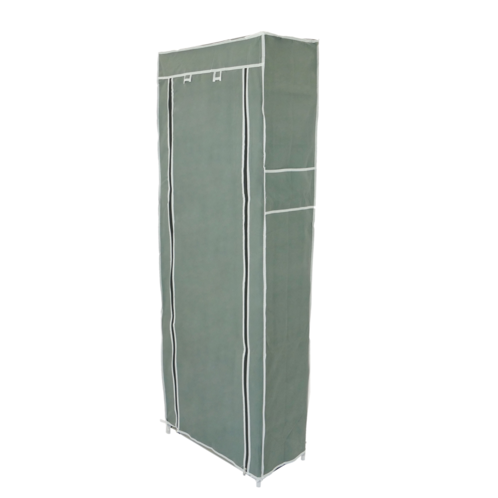 Armoire De Rangement Et Chaussures En Tissu 60 X 30 X 160 Cm Gris Avec Porte Rouleau Leroy Merlin