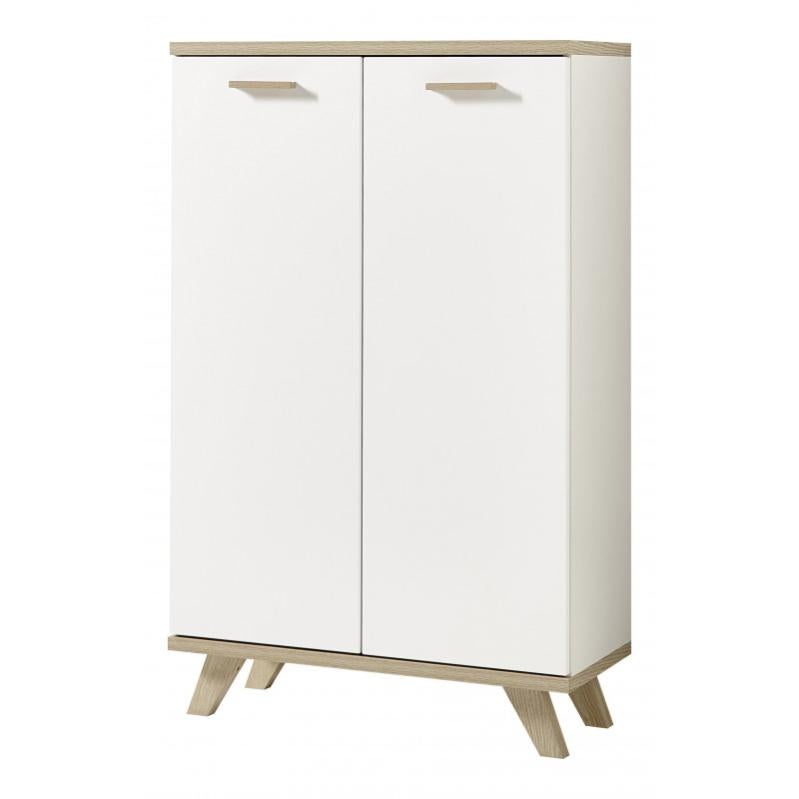 Armoire Basse De Bureau Scandinave Chene Blanc Losana Leroy Merlin