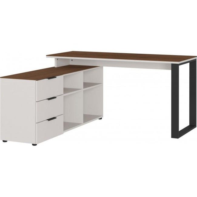 Bureau D Angle Moderne Noyer Gris Louana Leroy Merlin Bureau D Angle Moderne Noyer Gris Louana Leroy Merlin