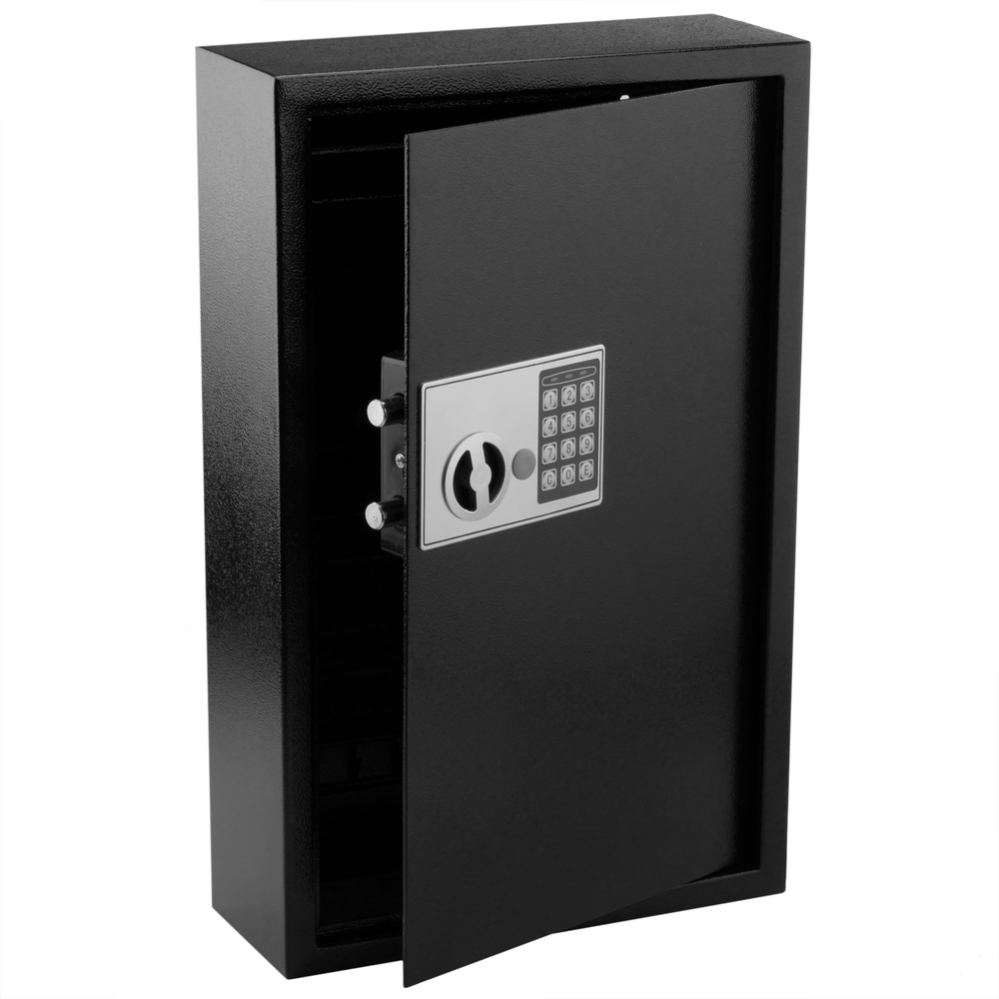 Armoire A Cles Avec 60 Crochets Coffre Fort De Securite A Code Electronique 35x13x55cm Noir Leroy Merlin