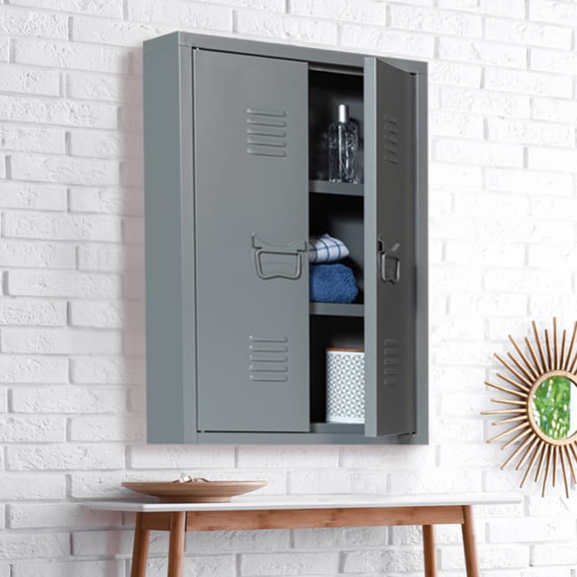 Armoire Murale Double Estel En Metal Gris Fonce Leroy Merlin Armoire Murale Double Estel En Metal Gris Fonce Leroy Merlin