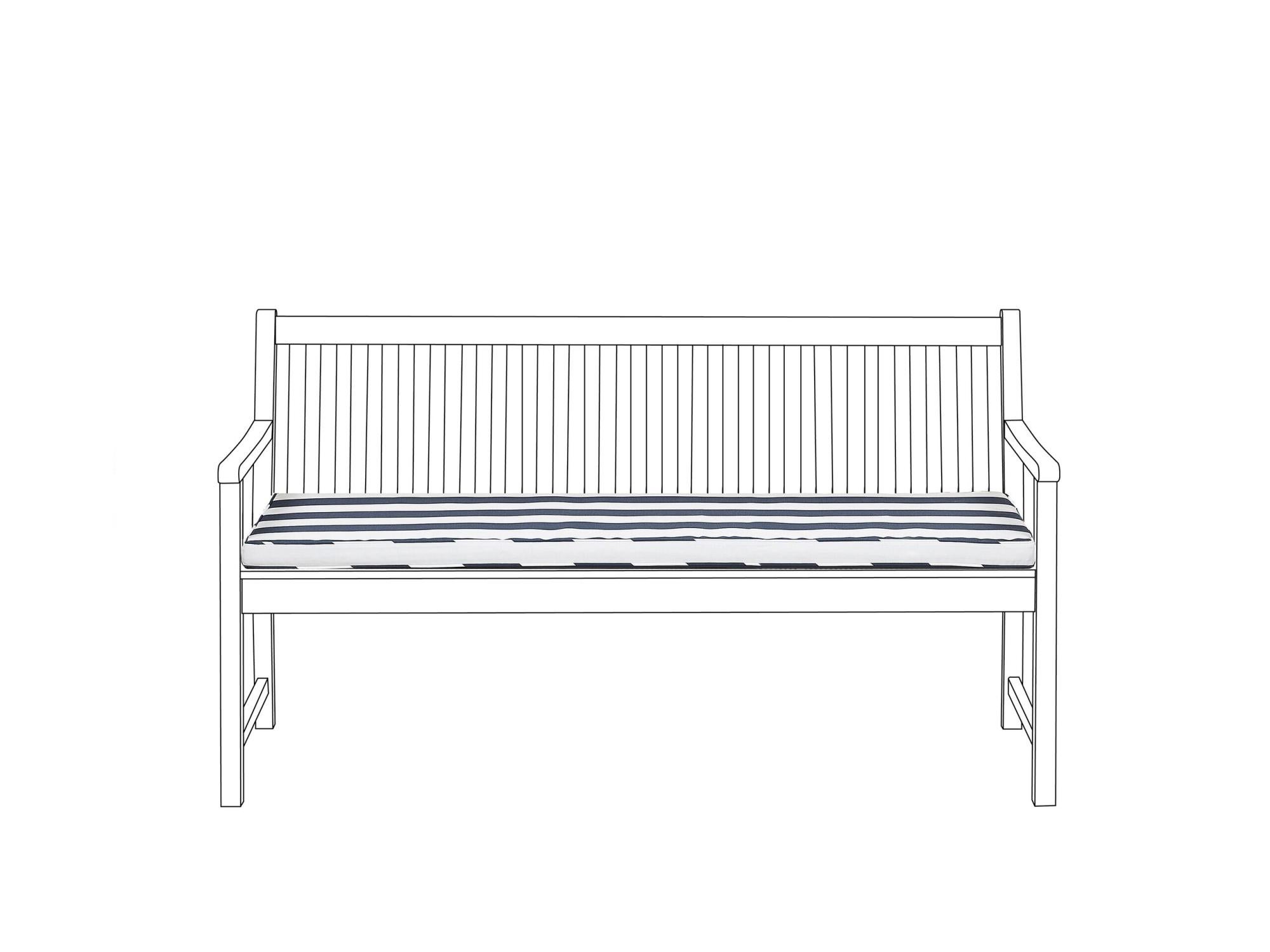 Beliani Coussin A Rayures Bleu Marine 152 X 54 X 5 Cm Pour Banc De Jardin Vivara Leroy Merlin