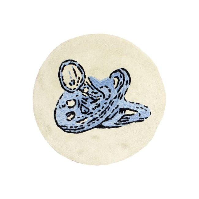 Tototte Boy Tapis 100 Coton Dessin Tototte Bebe Bleu Diam 70 Leroy Merlin