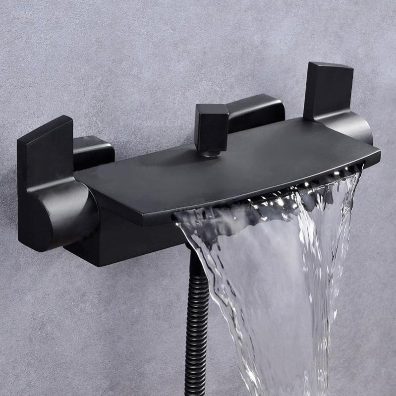 De Baignoire Encastré Contemporain Avec Douchette Noir Leroy Merlin