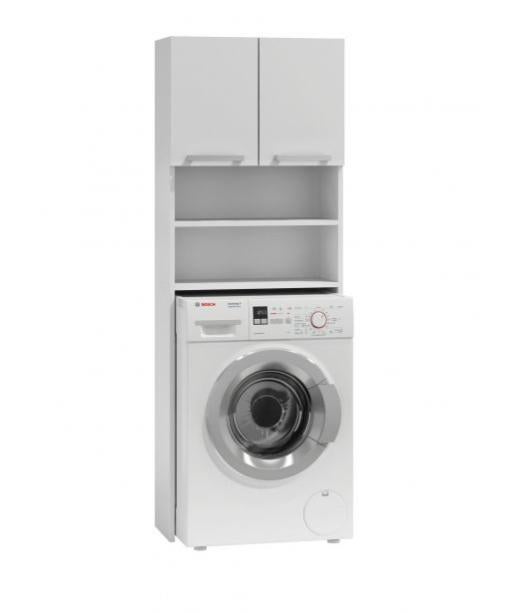 Como Meuble Pour Machine A Laver 64x183x30 Rangement Buanderie Lave Linge Salle De Bain Avec Placard Blanc Leroy Merlin