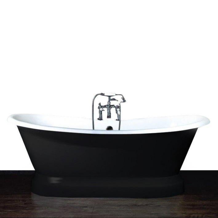 Baignoire Ancienne En Fonte Emaillee Southport Noire Peinture Noire Baignoire Et Socle Leroy Merlin