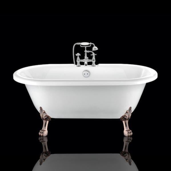 Baignoire Ancienne Chelsea Blanche 170 Cm Pieds De Lion Cuivre Rouge Vieilli Leroy Merlin